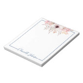 Élégant Bloc-notes floral Script à main (Tourné)