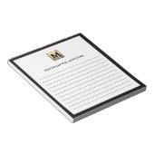 Élégant Bloc-notes monographique relié au logo pou (Incliné)