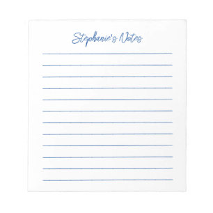 Élégant Bloc-Notes Personnalisé avec Ligne Bleue e