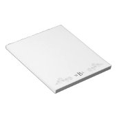 Élégant Bloc-notes pour monogramme de jasmin tiré (Incliné)