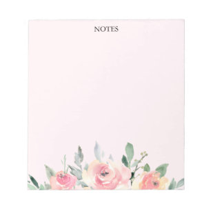 Élégant Bloc-notes rose floral - Faites-le personn