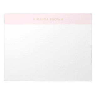 Élégant Bloc-notes rose minimaliste chic 11x8.5