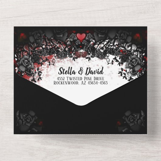 Elegant bloedplaatje Halloween - samen met All In One Uitnodiging (Achterkant)