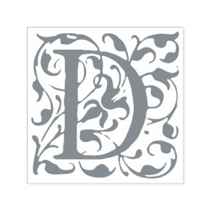 Elegant bloeien letter D Monogram Zelfinktende Stempel