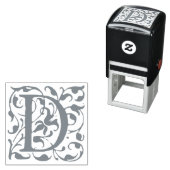 Elegant  bloeien letter D Monogram Zelfinktende Stempel (In situ)