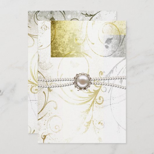 Elegant Bloeit repetitie diner uitnodiging (Voorkant / Achterkant)