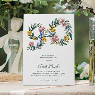 Elegant Bloem 90' Botanische 90ste Verjaardag Kaart