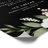 Elegant Bloem Botanisch Dessert Bar Menu Bord Poster (Hoek)