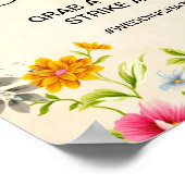 Elegant Bloem Bruiloft Photo Booth Bord Poster (Hoek)