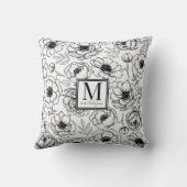 Elegant Bloem Monogram Kussen (Achterkant)