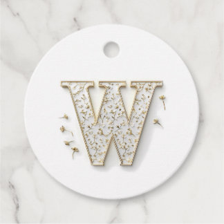 Elegant Bloem Motief "W" Ontwerp Bedankjes Labels