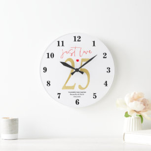 Elegant Bloemachtig Huwelijksjubileum Cadeau Grote Klok