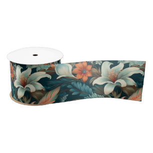 Elegant  Bloembladerpatroon Bloemen Lint