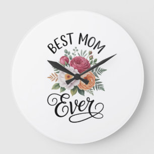 Elegant Bloemboeket Waterverf Moederdag Cadeau Aqu Grote Klok
