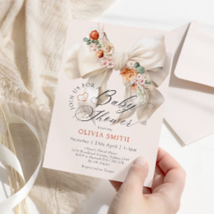 Elegant Bloemboog Baby shower Kaart
