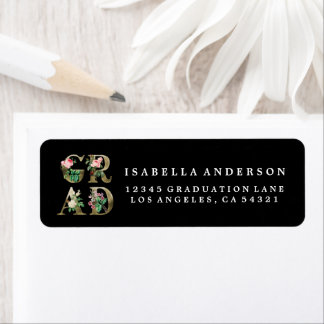 ELEGANT BLOEMEN AFSTUDEERDER RETOURADRES LABELS