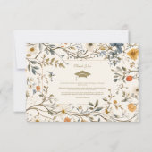 Elegant Bloemen Afstuderen Bedankkaart (Voorkant)