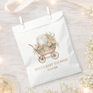 Elegant Bloemen  Baby Carriage Baby shower Bedankzakje