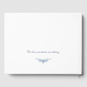 Elegant  Bloemen Blauw Bruiloft Gastenboek (Achterkant)