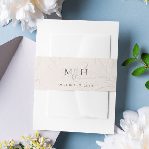 Elegant Bloemen Blush Ampersand Kalligrafie Script Uitnodigingen Wikkel