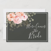 Elegant Bloemen Blush Roze Botanisch Vrijgezellenf Kaart (Achterkant)