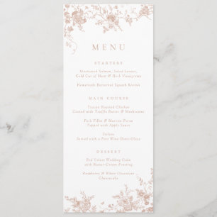 Elegant Bloemen  Botanisch Blush Roze Menu