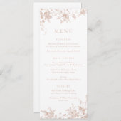 Elegant Bloemen  Botanisch Blush Roze Menu (Voorkant / Achterkant)