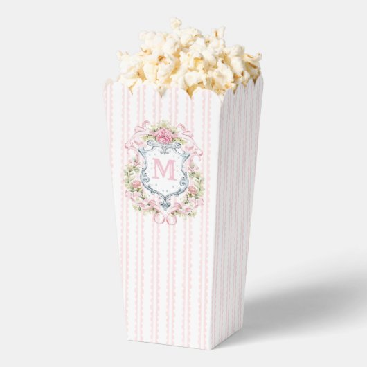 Elegant Bloemen Bruids Crest PopCorn Bedankdoosjes (Popped)