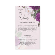 Elegant  Bloemen Bruiloft Details Info Kaart