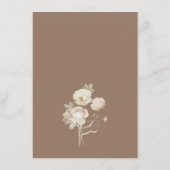 Elegant  Bloemen Bruin Bruiloft Details Informatiekaartje (Achterkant)