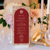 Elegant Bloemen Chinees Trouwtafel Menu Kaart