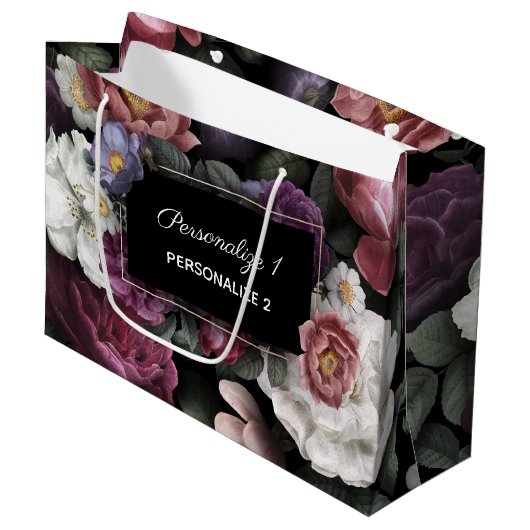 Elegant Bloemen Custom Groot Cadeauzakje (Voorkant Gekanteld)