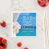 Elegant Bloemen Eet Drink Getrouwd Strand Bruiloft Servetten (Insitu)