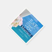 Elegant Bloemen Eet Drink Getrouwd Strand Bruiloft Servetten (Hoek)