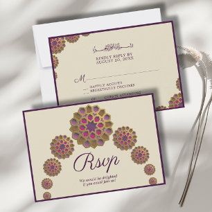 Elegant & Bloemen Geometrisch Patroon Islamitische RSVP Kaartje