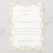 Elegant Bloemen Goud & Wit Tafel Diner Menu (Voorkant)