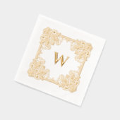  Elegant Bloemen Grens Monogram Folie Servetten (Links)