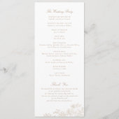 Elegant Bloemen  Kant Beige Trouwprogramma Programma (Achterkant)