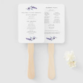 Elegant Bloemen Lavendel Programma & Trouwfeest Handwaaier (Voorkant en achterkant)