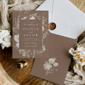 Elegant Bloemen Lijst Bruiloft Kaart