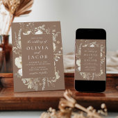 Elegant Bloemen Lijst Bruiloft Kaart