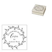 Elegant Bloemen Lijst Handgemaakt met Liefde Custo Rubberstempel (Gestempeld)