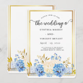 Elegant Bloemen Lijst Invitation Kaart (Voorkant / Achterkant)