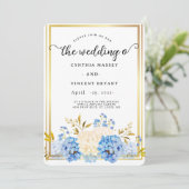 Elegant Bloemen Lijst Invitation Kaart (Staand voorkant)
