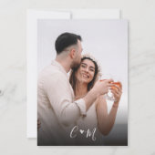 Elegant Bloemen Lijst Monogram hart Bruiloft Kaart (Achterkant)