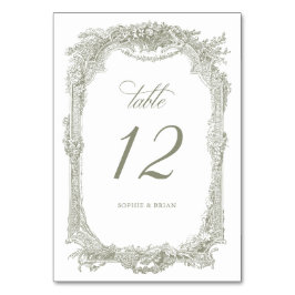  Elegant Bloemen Lijst Ornament Sage Bruiloft Kaart