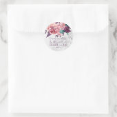 Elegant  Bloemen Marmeren Bijbelvers Ronde Sticker (Tas)