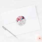 Elegant  Bloemen Marmeren Bijbelvers Ronde Sticker (Envelop)