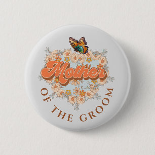 Elegant Bloemen Moeder van de Bruid Vrijgezellenfe Ronde Button 5,7 Cm