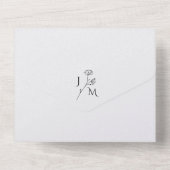 Elegant Bloemen Monogram Alles in Een Bruiloft Uit All In One Uitnodiging (Achterkant)